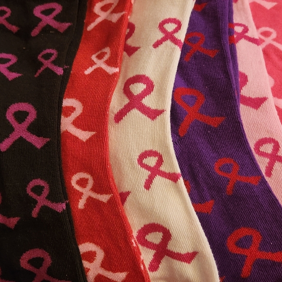 Other - Cancer awareness sock 6 pk nwot.